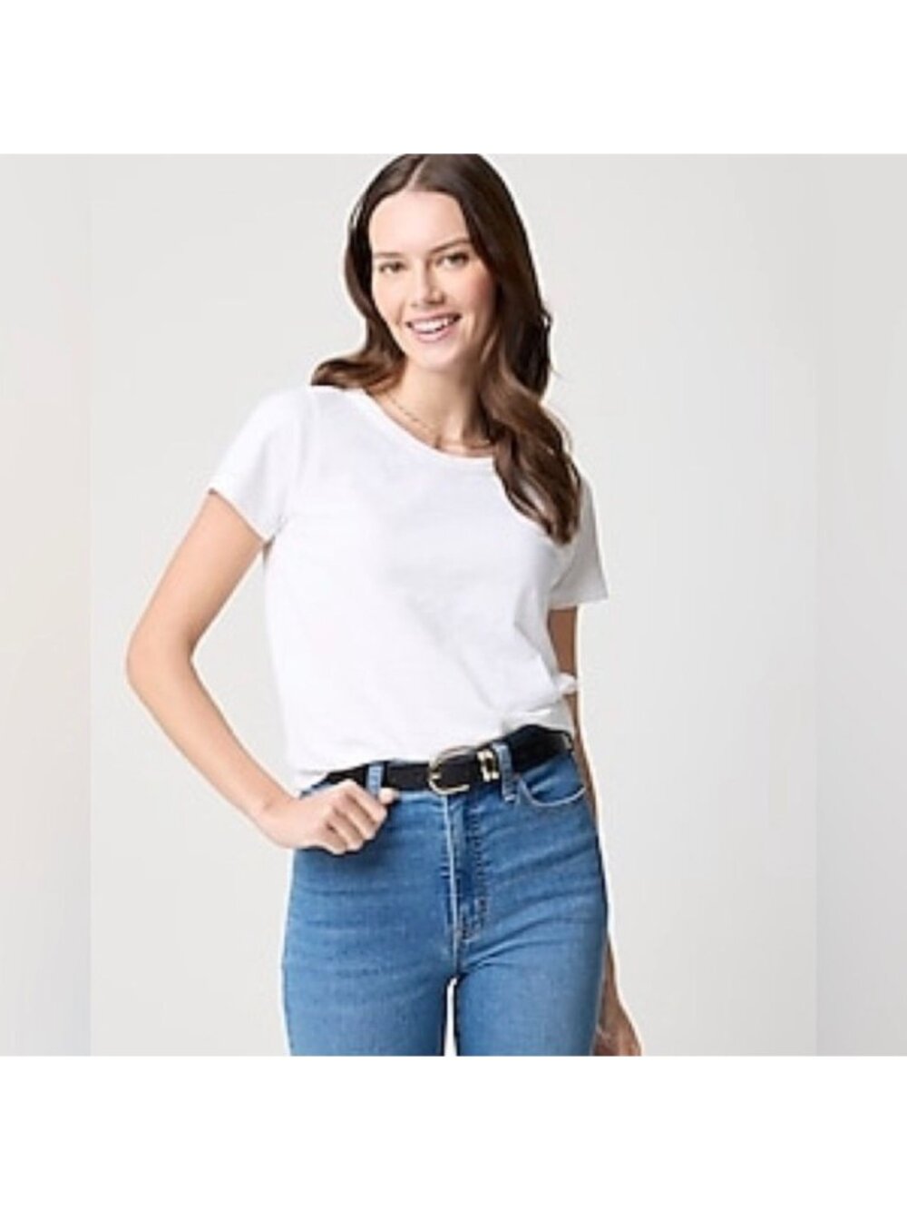 NWT J.Crew White Girlfriend Short Sleeve Tee - Size: 3X